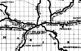 Map of Lebanon, Kentucky