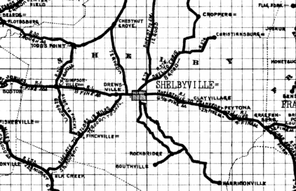 Map of Shelbyville, Kentucky