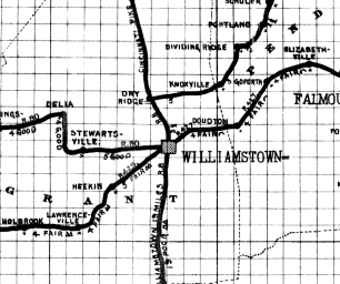 Map of Williamstown, Kentucky