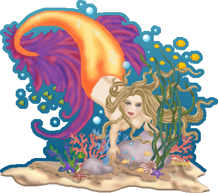 A gorgeous mermaid by my sister Kerstin. A true masterpiece. We both made a base put of the same pose for a challenge and I think we both had the same idea for a mermaid but she beat me to it with very lovely results.