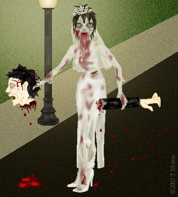 For a zombie contest on Shirley's site. Let's just say I actually controlled myself from making it too disgusting.